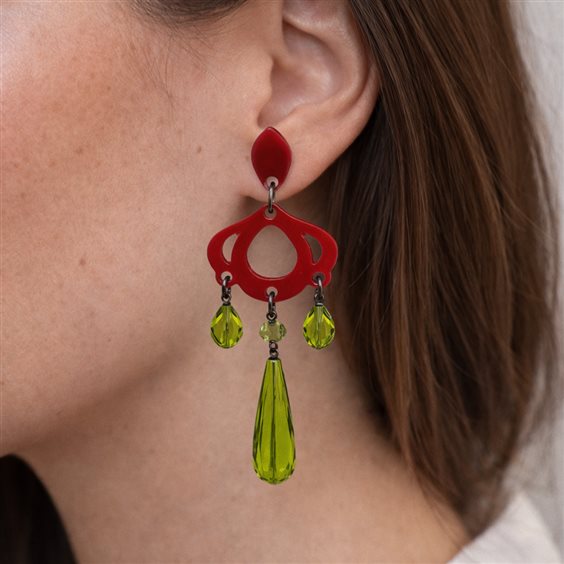 Orecchini Rosso Prezioso Donna in Resina ER-0679 - ER-0679